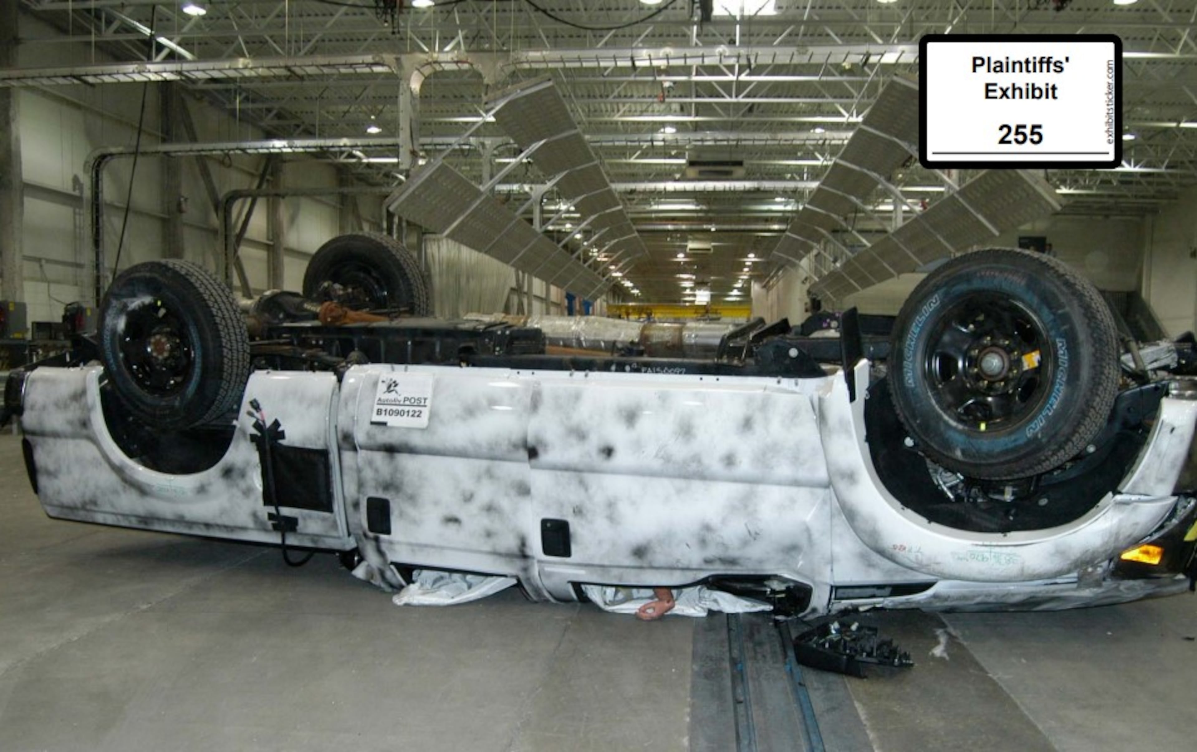 The result of a 2009 rollover crash test on a Ford Super Duty truck with the same roof used in 1999-2016 models was shown to Georgia jurors who imposed billion-dollar verdicts on the company. (Courtesy of Butler Prather)