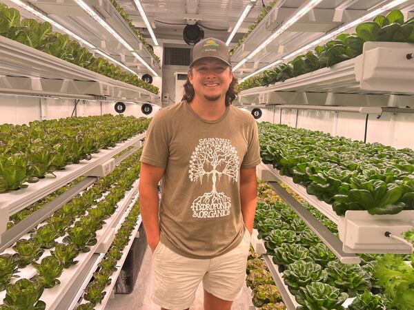 Colby Conaway with Better Fresh Farms at the Georgia Grown Innovation Center in Matter, Ga.