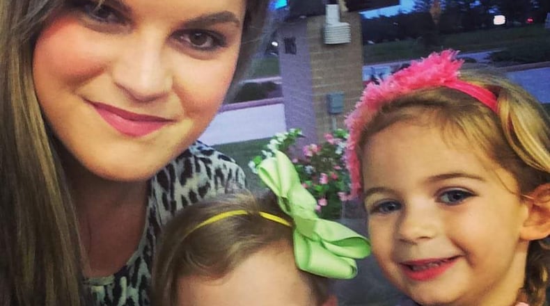 From left, Jennifer Rosenbaum; Laila Marie Daniel, 2; and Laila’s 4-year-old sister. The two girls were in foster care living with Rosenbaum in McDonough. Rosenbaum is now charged with murder in connection with Laila’s death on Nov. 17. Photo provided by Rosenbaum’s attorney, Corinne Mull.