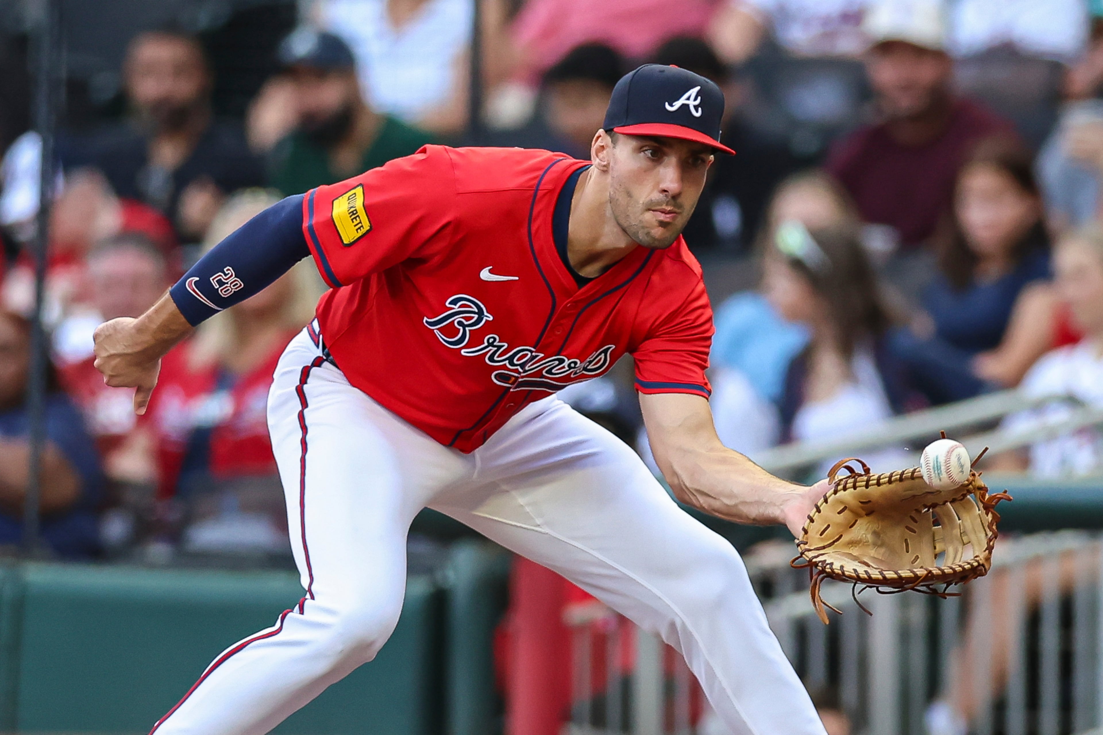 Matt Olson showing off at first base.