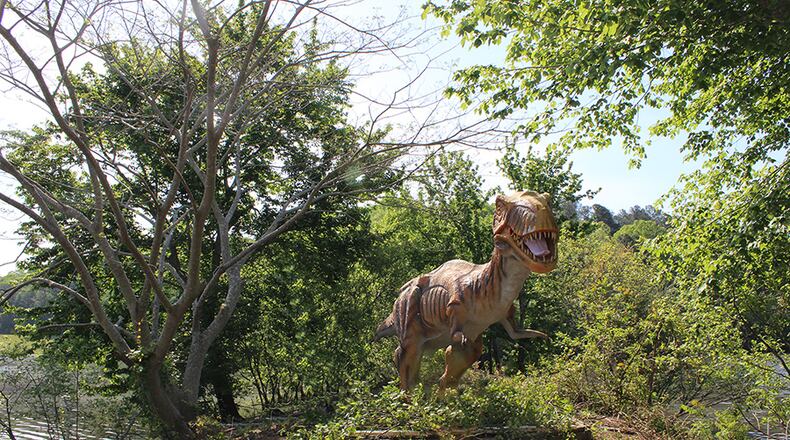 Statues of eight dinosaurs have been placed in Gwinnett parks with clues to their locations on social media. (Courtesy Gwinnett County)