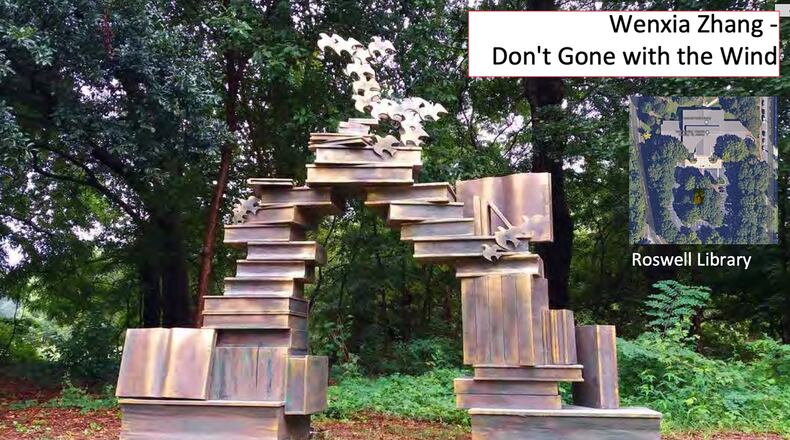 Wenxia Zhang's "Don't Gone with the Wind" is one of 10 new sculptures selected to be part of the 2022-2023 ArtAround Roswell "walking museum." (Courtesy City of Roswell)