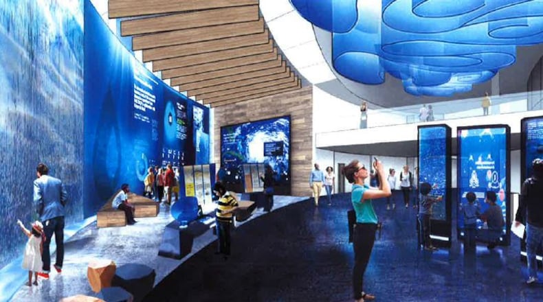 What the interior of Gwinnett’s planned “water innovation center” may look like. (Rendering via Jacobs, courtesy of Gwinnett County)