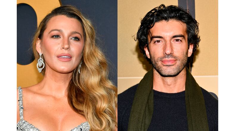 Blake Lively appears at the SNL50: The Anniversary Special at Rockefeller Plaza in New York on Feb. 16, 2025, left, and Justin Baldoni appears at a special screening of "The Boys in the Boat" in New York on Dec. 13, 2023. (Photos by Evan Agostini/Invision/AP)