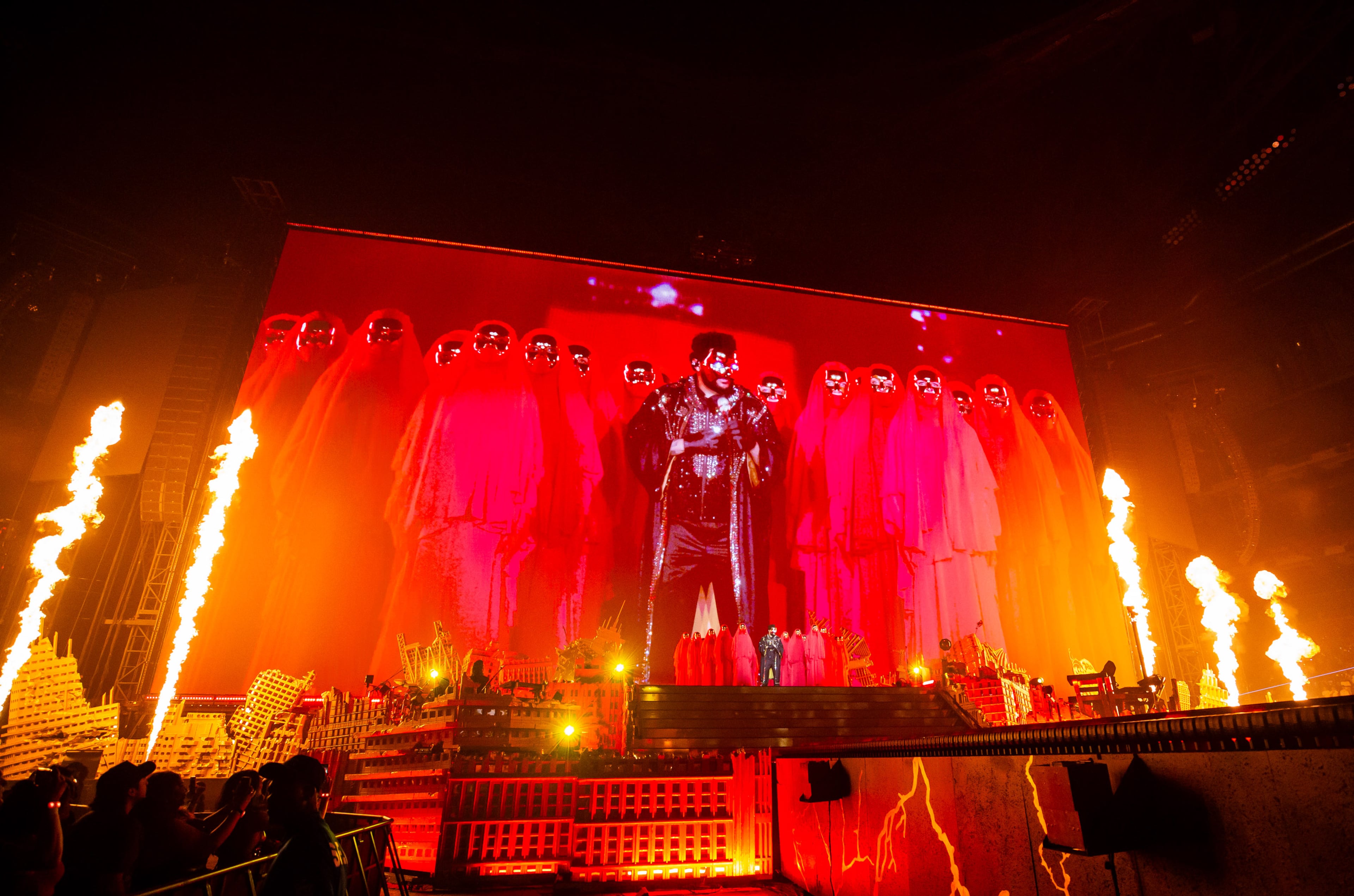 The Weeknd dazzles the Atlanta crowd at Mercedes-Benz Stadium on Thursday, Aug. 21, 2025. (Ryan Fleisher for the AJC)