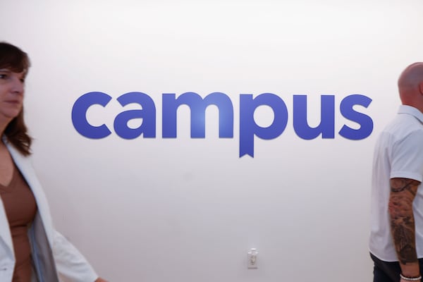 Views of the inside of the Campus hub in Atlanta on Tuesday, May 6, 2025. Founded by tech entrepreneur Tade Oyerinde, Campus will deliver online classes taught by professors from various universities. (Natrice Miller/AJC)