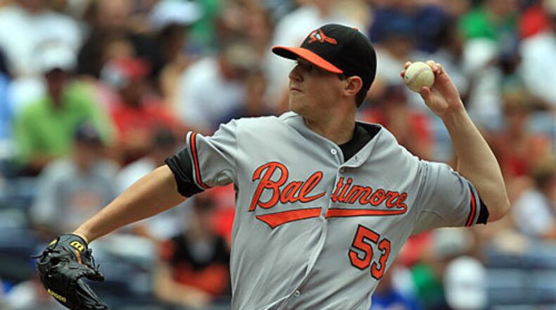 The Orioles sent left-handed pitcher Zach Britton to the mound against Atlanta Sunday.