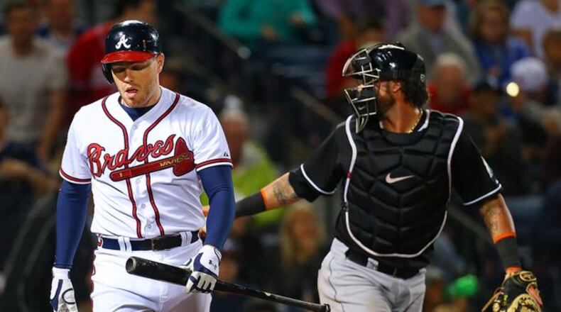 Even Freddie Freeman has gone hitless in the past couple of games for the Braves, who were shut out 1-0 by Jose Fernandez and the Marlins on Tuesday.