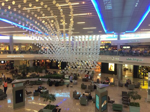 International Concourse F at Hartsfield-Jackson has a variety of upscale shopping.