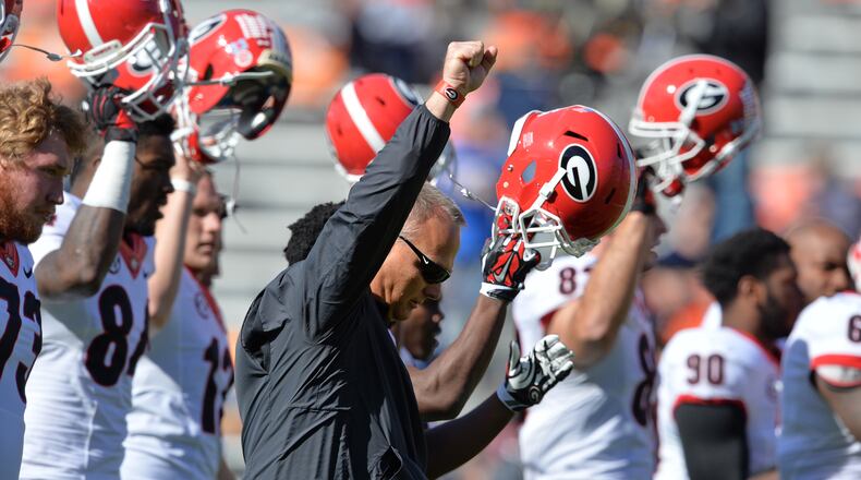 Georgia coach Mark Richt has won three straight win the loss to Florida. What does it mean? (Brant Sanderlin / bsanderlin@ajc.com)