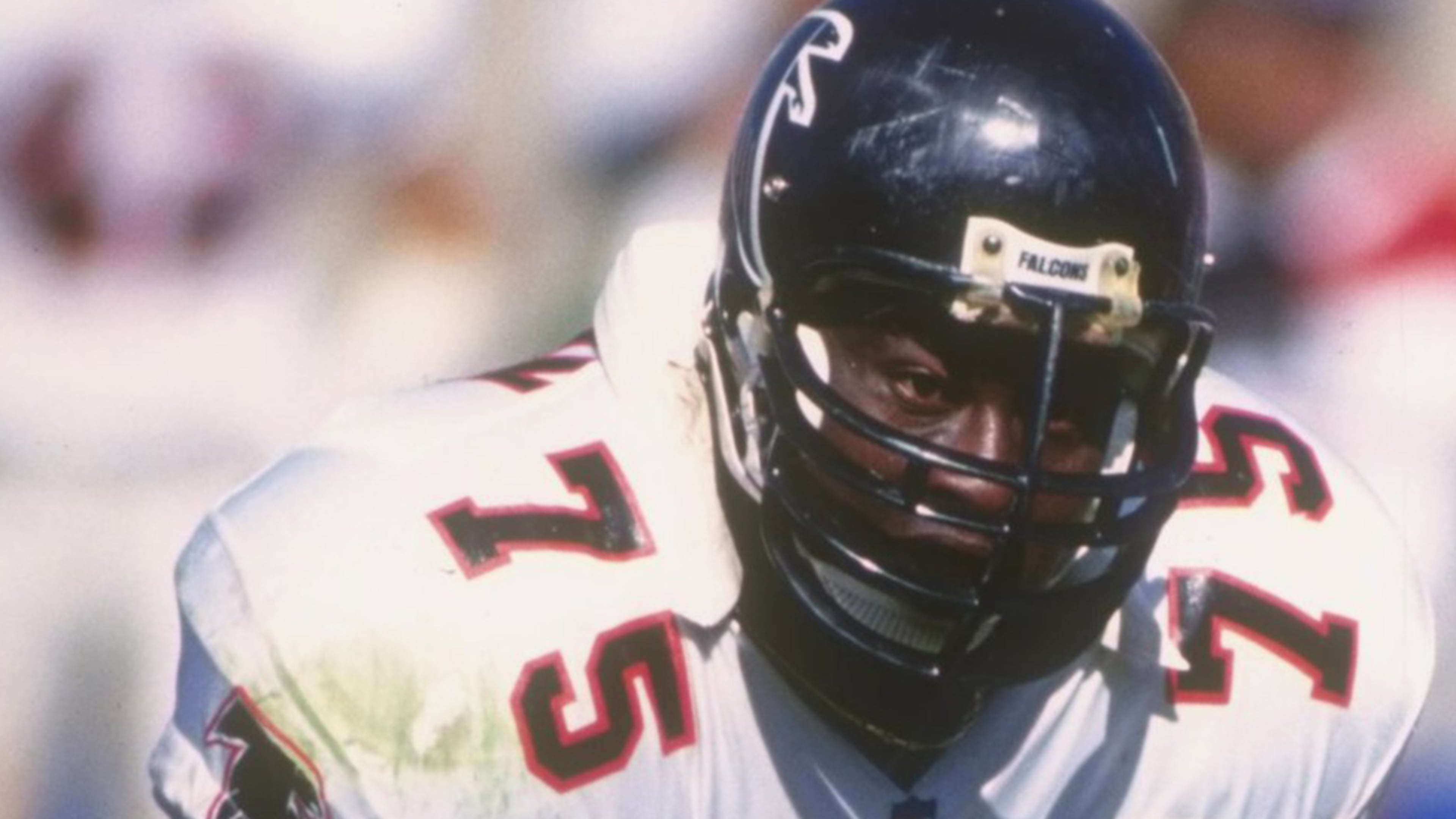 Among the five former Falcons advancing to the next round of consideration in the Pro Football Hall of Fame's seniors category is Chris Hinton. The offensive lineman played for Atlanta from 1990-93 and also played for the Colts and Vikings. (Jonathan Daniel/Allsport 1992)
