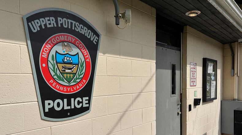 The Upper Pottsgrove Township police station is seen Wednesday, Aug. 26, 2026, in Upper Pottsgrove Township, Pa. (AP Photo/Tassanee Vejpongsa)