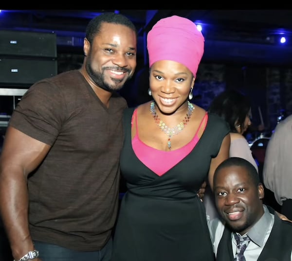 Malcolm-Jamal Warner (from left), India.Arie and Daryl “Chill” Mitchell share a hug in a photo Mitchell posted on Instagram after Warner's unexpected death. (Courtesy of Daryl “Chill” Mitchell/Instagram)