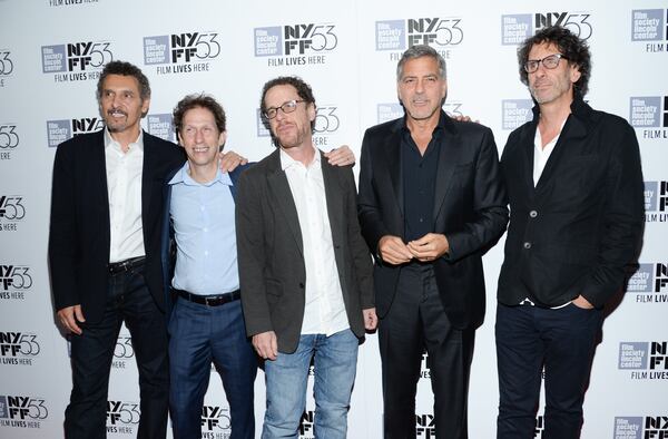Actor John Turturro (from left), actor Tim Blake Nelson, director Ethan Coen, actor George Clooney and director Joel Coen attend a special 15th anniversary screening of "O Brother, Where Art Thou?" during the New York Film Festival at Alice Tully Hall on Tuesday, Sept. 29, 2015, in New York. (Evan Agostini/Invision/AP)