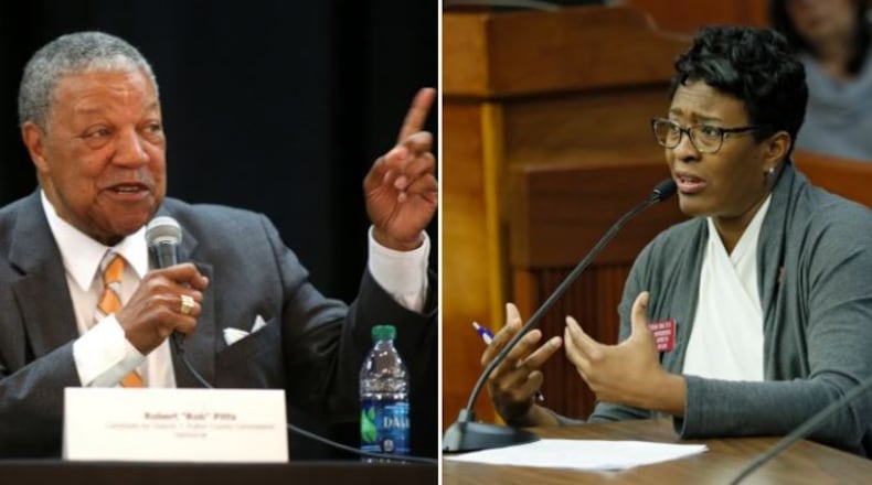Robb Pitts (left) and Keisha Waites (right), candidates for Fulton County Commission Chair. (AJC Staff Photos)