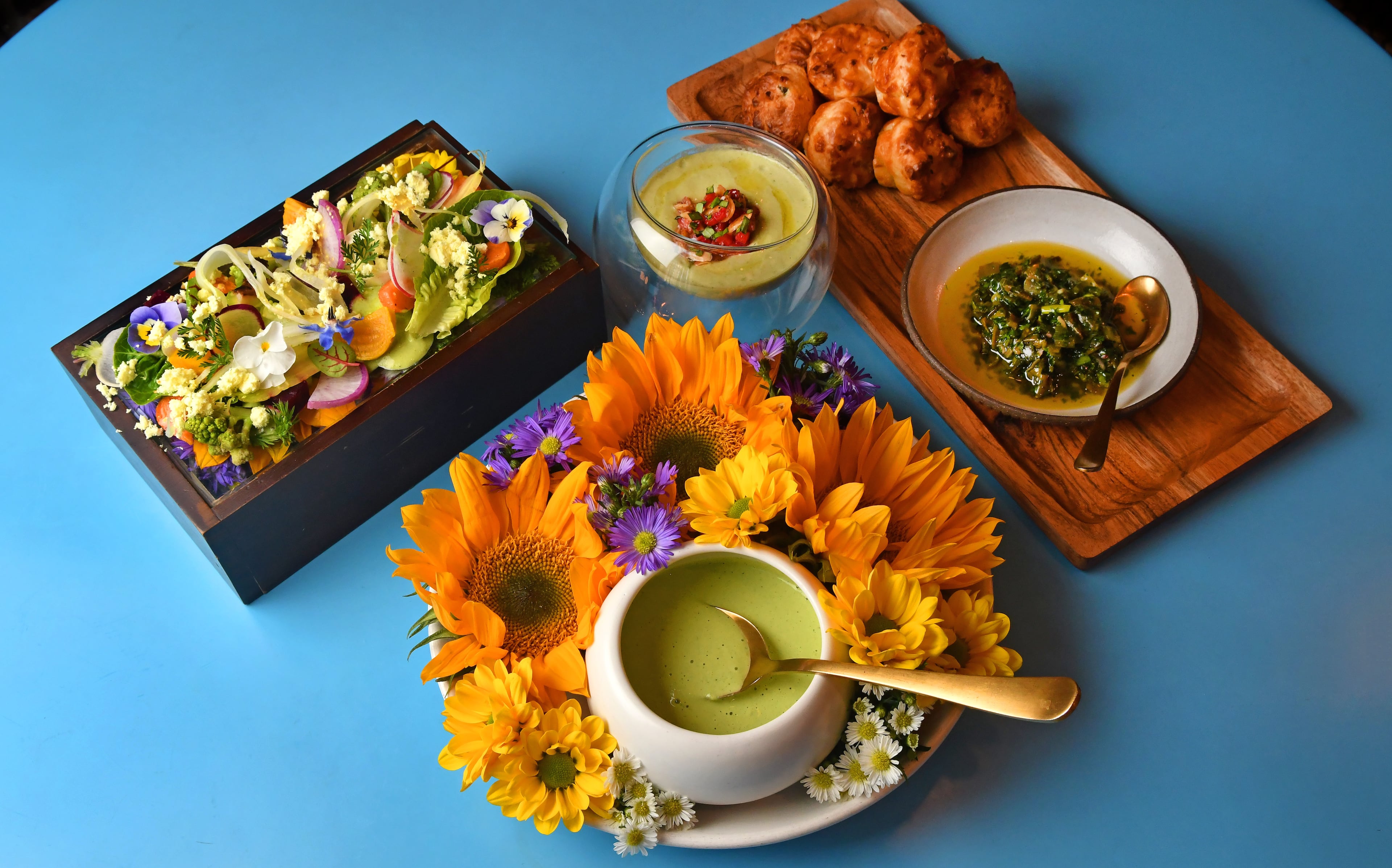 Shareable plates at Southern Belle feature hyperseasonal ingredients from local and regional farms. (Chris Hunt for the AJC/Styling by Joey Ward)