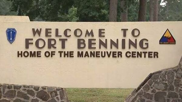 An original sign from Fort Benning before the 2023 name change. 