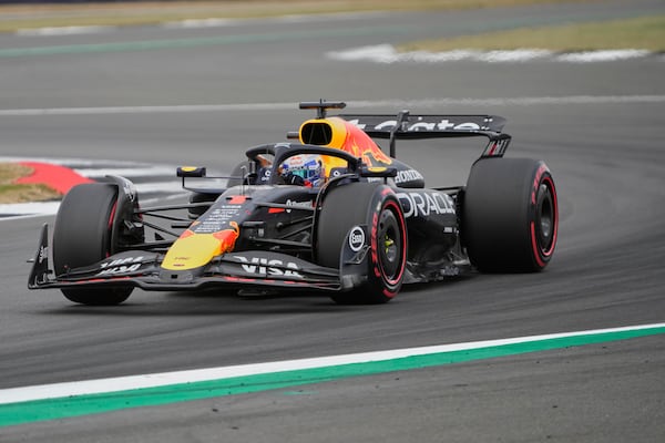 Red Bull driver Max Verstappen of the Netherlands in action during the qualifying for the British Formula One Grand Prix in Silverstone, England, Saturday, July 5, 2025. (AP Photo/Darko Bandic)