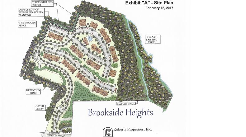This is the site plan for the planned Brookside Heights apartment complex, which was approved this week by the Cumming City Council. City of Cumming