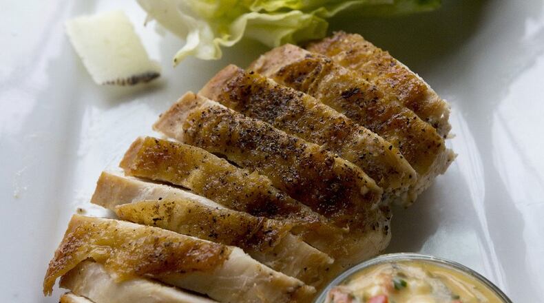 Basque salad with chicken and piquillo vinaigrette. (Elaine Cromie/Detroit Free Press/TNS)