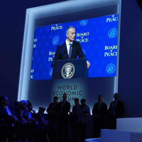 FILE - Board member Nickolay Mladenov speaks after the signing of a Board of Peace charter during the Annual Meeting of the World Economic Forum in Davos, Switzerland, Thursday, Jan. 22, 2026. (AP Photo/Evan Vucci, file)
