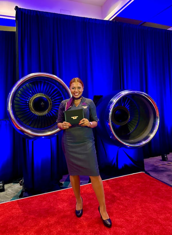 Mirayah McFarlin graduated from Delta flight attendant training in 2024. She ultimately left the company in 2025 after frustration with how it handled her allegations of sexual harassment by an instructor. (Courtesy of Mirayah McFarlin)