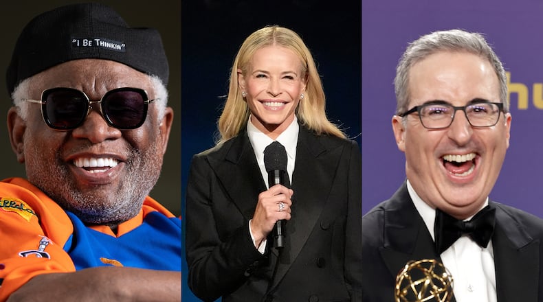 Atlanta has a slate of stand-up comics coming this fall, including Atlantan George Wallace at City Winery Sept. 19 (left), Chelsea Handler at Coca-Cola Roxy Oct. 2 (center) and John Oliver at Fox Theatre Dec. 28. (Ben Gray/AJC, AP file photos)