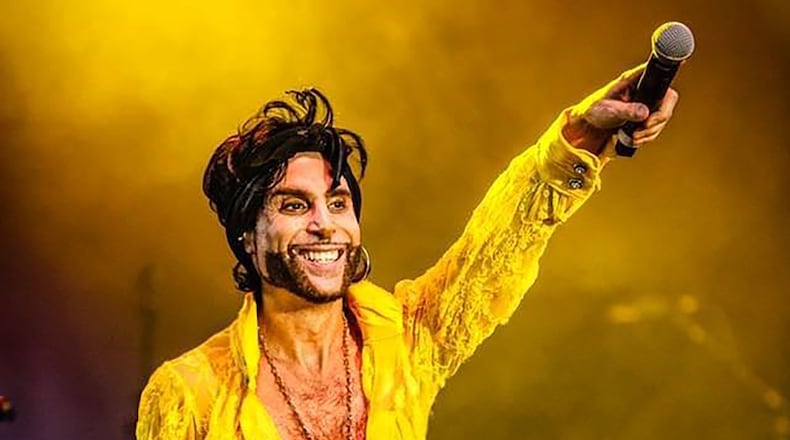 Prince tribute band Purple XPerience, led by Marshall Charloff, will be at Sandy Springs Performing Arts Center Oct. 15, 2021. DAVID SHARENBERG