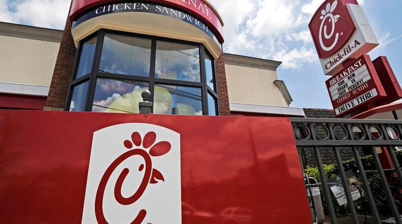 A new outside review shows Chick-fil-A still has the slowest drive-through times among 10 big fast food restaurant chains. But consumers and mystery shoppers still give top marks to the Atlanta-based business, including for its perceived speed of service. (AP Photo/Mike Stewart, File)