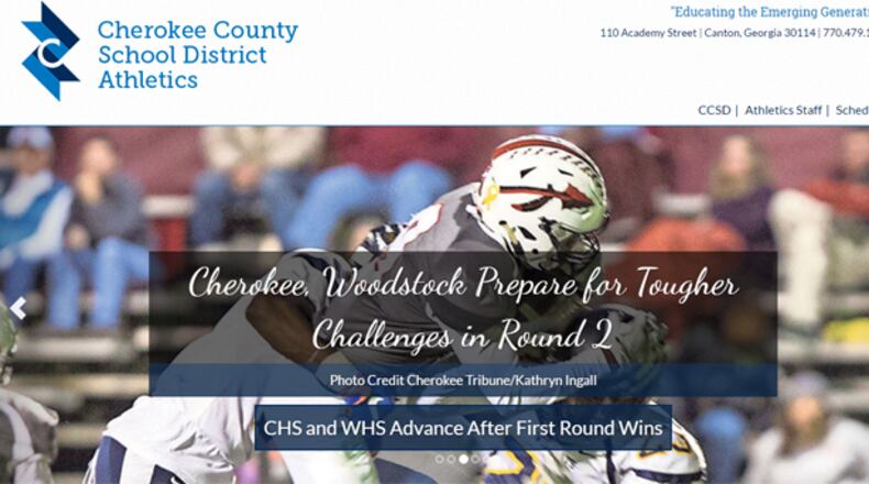 The Cherokee County Schools have a web site devoted to high school athletics.