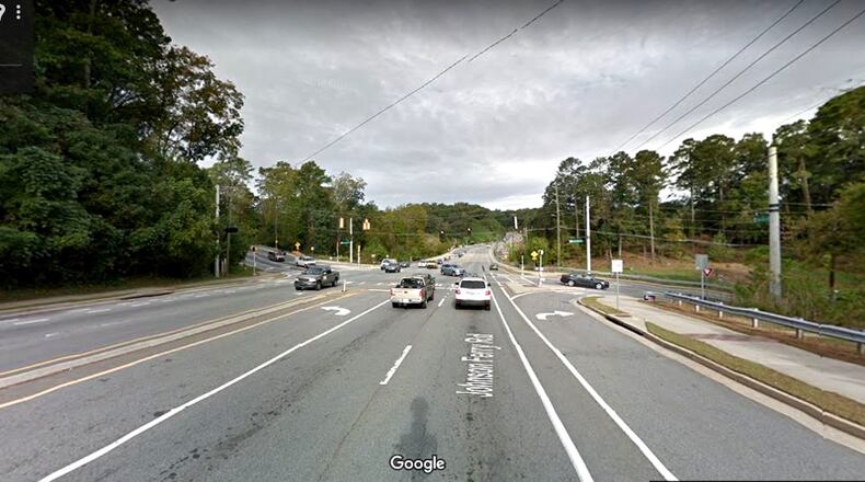 The intersection of Johnson Ferry Road and Riverside Drive in Sandy Springs is about to undergo $374,215 in improvements. GOOGLE MAPS