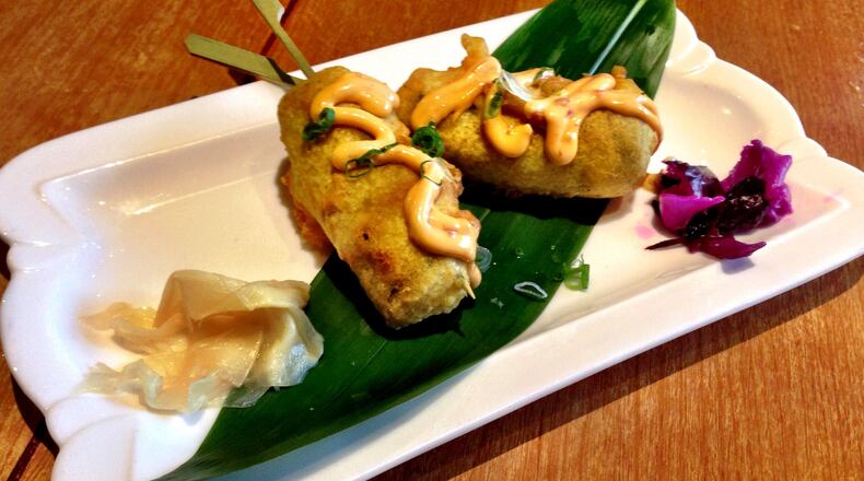 The expansive menu at Hopstix offers several curiosities, including these tuna roll-stuffed corndogs. CONTRIBUTED BY WYATT WILLIAMS