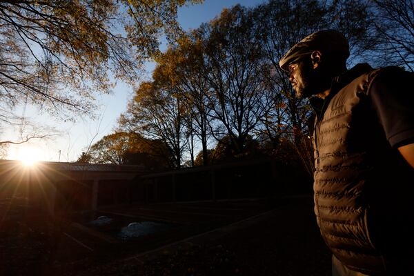 Raymond Otieno, visiting from Nairobi, reflects on Rosalynn Carter’s legacy outside the Carter Center after learning of her passing on November 19, 2023.
Miguel Martinez /miguel.martinezjimenez@ajc.com
