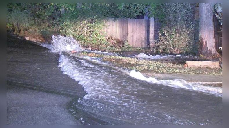 A water main break sent water rushing through a Decatur neighborhood Thursday.