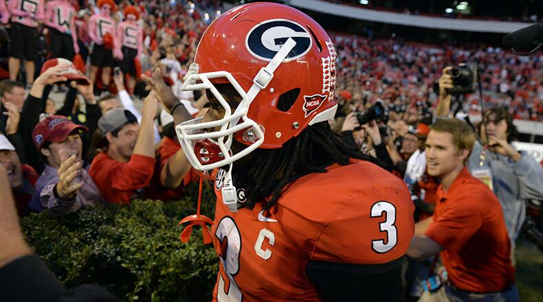 Georgia running back Todd Gurley ranks second in school history in touchdowns and third in rushing yards.