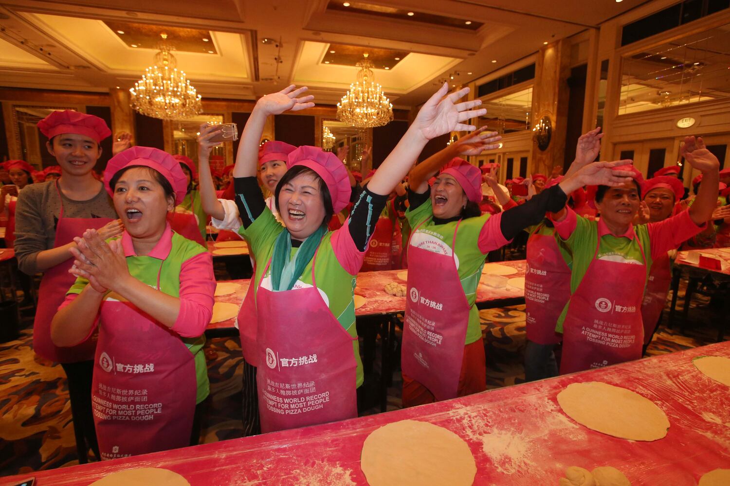 Guinness World Record for the most people tossing pizza dough
