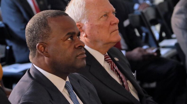 Atlanta Mayor Kasim Reed (left) and Gov. Nathan Deal are scheduled to make a jobs announcement. BOB ANDRES /BANDRES@AJC.COM