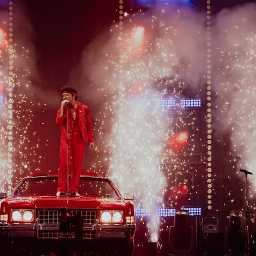 Bruno Mars brings the "Romantic Tour," seen here during the tour's kickoff in Las Vegas earlier this month, to Georgia Tech's Bobby Dodd Stadium on Saturday and Sunday. (Courtesy of Daniel Ramos)