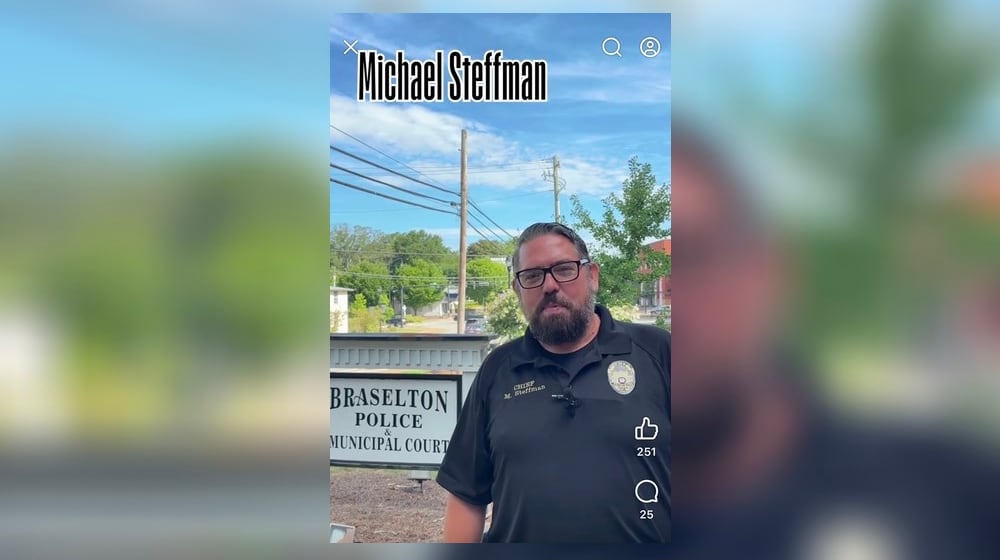 Former Braselton Police Chief Michael Steffman was arrested Wednesday after authorities said he used data from automated license plate readers to harass and stalk people. Steffman had worked for the police department 20 years before abruptly resigning ahead of his arrest. (Courtesy of Town of Braselton)