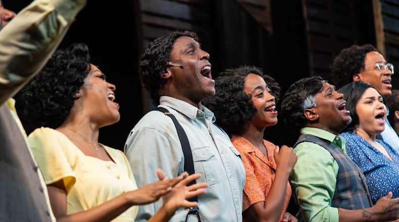 Cast members in Aurora Theatre's production of "The Color Purple," on the boards at Lawrenceville Arts Center through Sept. 15.