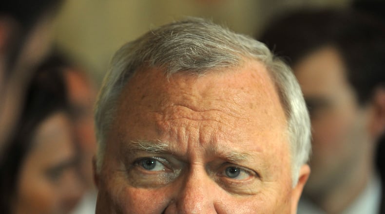 MAY 20, 2014 ATLANTA Georgia Gov. Nathan Deal is shown at his election night party at the Georgian Terrace Hotel in Atlanta, Tuesday, May 20, 2014. Deal faces two GOP challengers in his bid for a second term. KENT D. JOHNSON/KDJOHNSON@AJC.COM Gov. Nathan Deal/Kent D. Johnson, kdjohnson@ajc.com