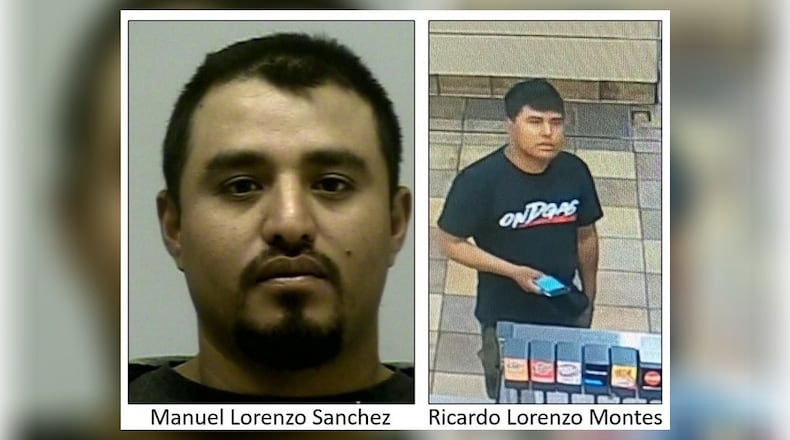 Gwinnett County police released photos of Manuel Lorenzo Sanchez, 41, and Ricardo Lorenzo Montes, 24. Sanchez is wanted on two counts of murder, among other charges, in the deaths of Maria Rosaria Dorantes Montes and her brother, Juan Angel Montes, while Ricardo Montes is accused of tampering with evidence.