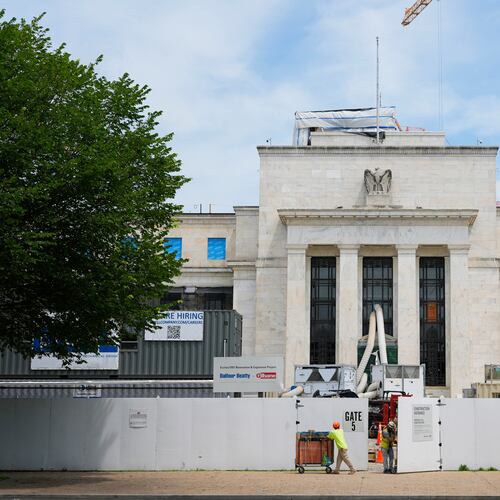 FILE - The Federal Reserve Board Building is seen as it undergoes renovations, June 10, 2025, in Washington, DC. (Pablo Martinez Monsivais, File)