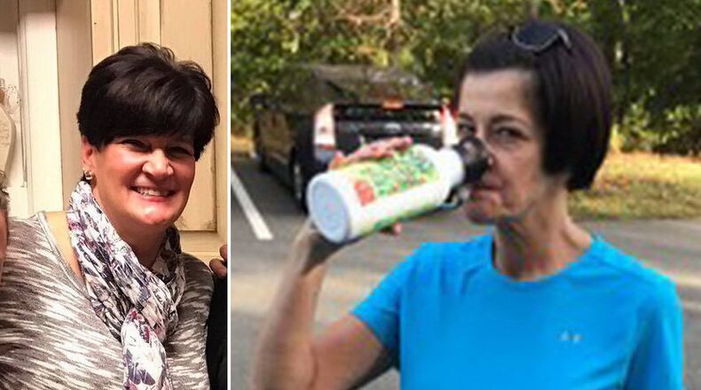Teresa Tibbs weighed 192 pounds when the picture on the left was taken in March. When the photo on the right was taken last month, she weighed 145 pounds. (photos contributed by Teresa Tibbs)