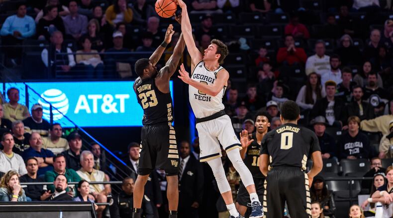 Georgia Tech's efforts defending the 3-point arc has led the Yellow Jackets to rank fourth nationally in defensive 3-point field-goal percentage. (Danny Karnik/Georgia Tech Athletics)