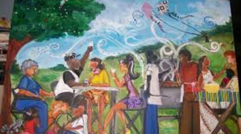 Art rendering of a family reunion