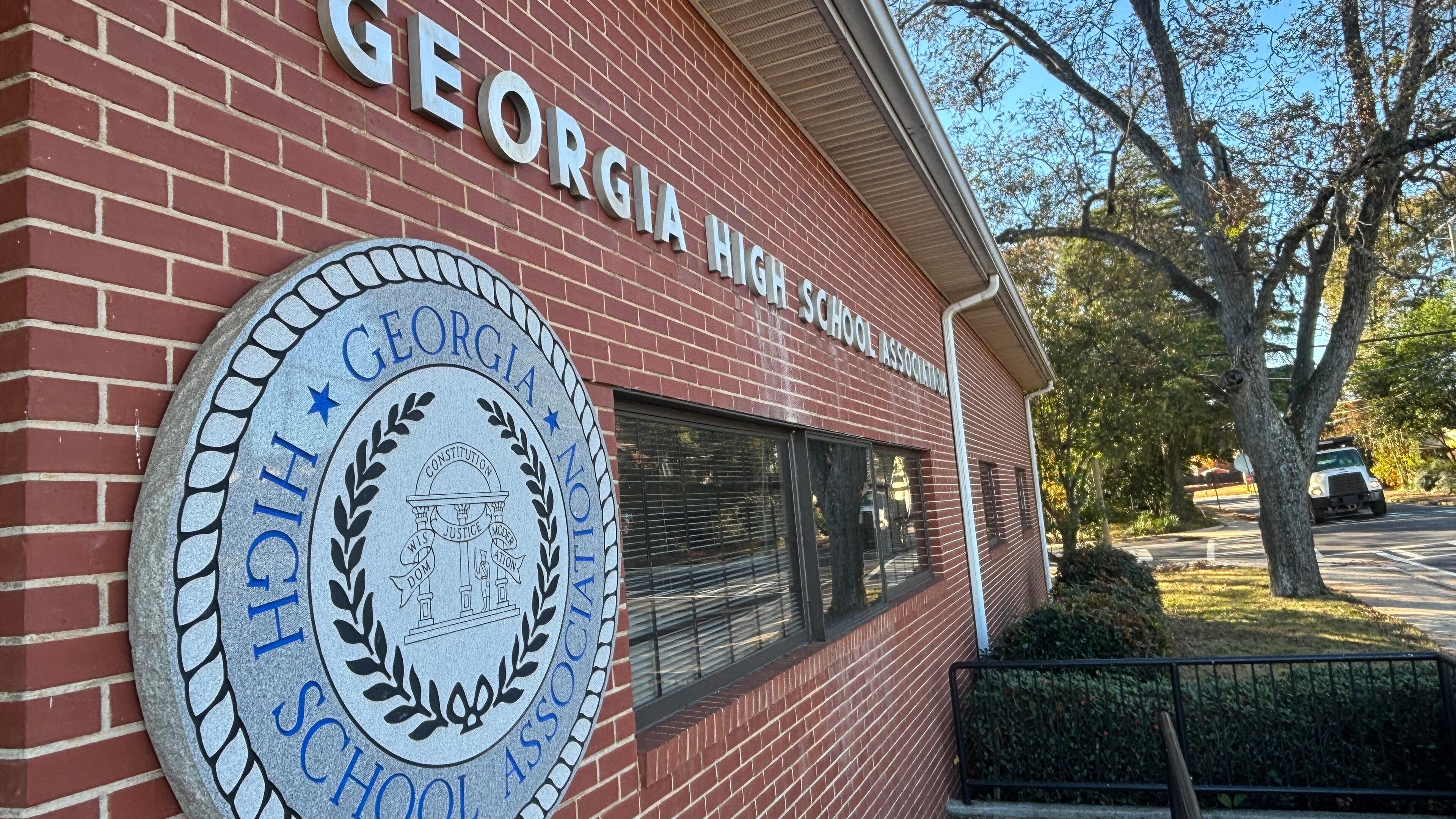 The Georgia High School Association approved 12 schools' region appeals for the 2026-2027 and 2027-2028 school years at its offices in Thomaston on Monday, Nov. 17, 2025. (Jack Leo/AJC)