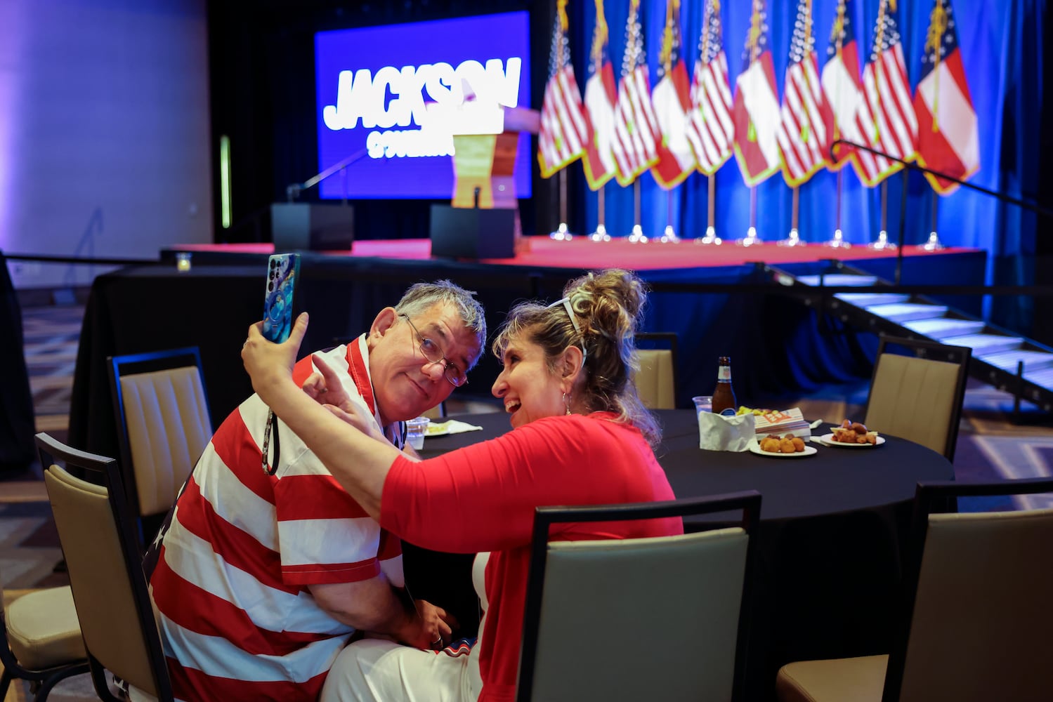 Georgia gubernatorial candidate Rick Jackson at his election night watch party for the 2026 Georgia primary elections
