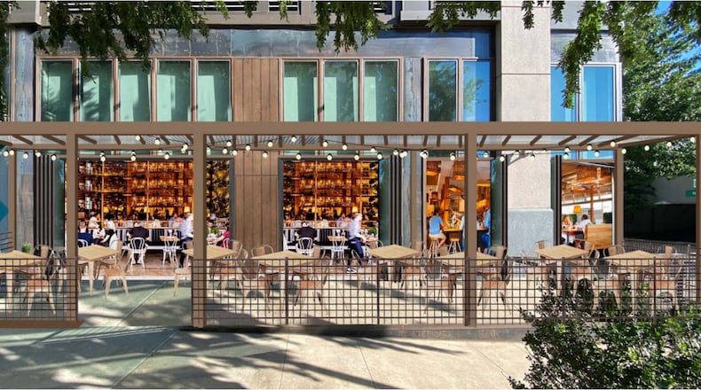 A rendering of the Yeppa and Co. patio.