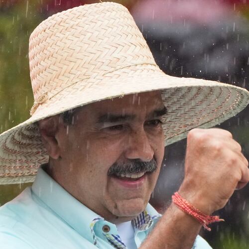 President Nicolas Maduro addresses supporters during a rally marking the anniversary of the Battle of Santa Ines, which took place during Venezuela's 19th-century Federal War, in Caracas, Venezuela, Wednesday, Dec. 10, 2025. (AP Photo/Ariana Cubillos)